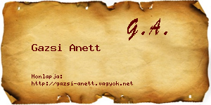 Gazsi Anett névjegykártya