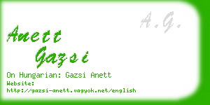 anett gazsi business card